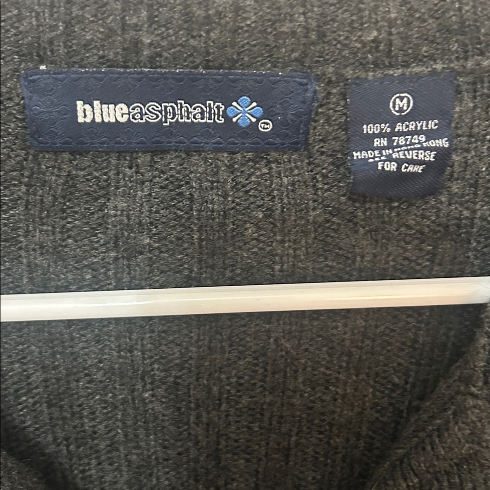 Blue Asphalt Knit Ribbed Long Sleeve Sweater Dress size medium grey button down - Picture 3 of 6